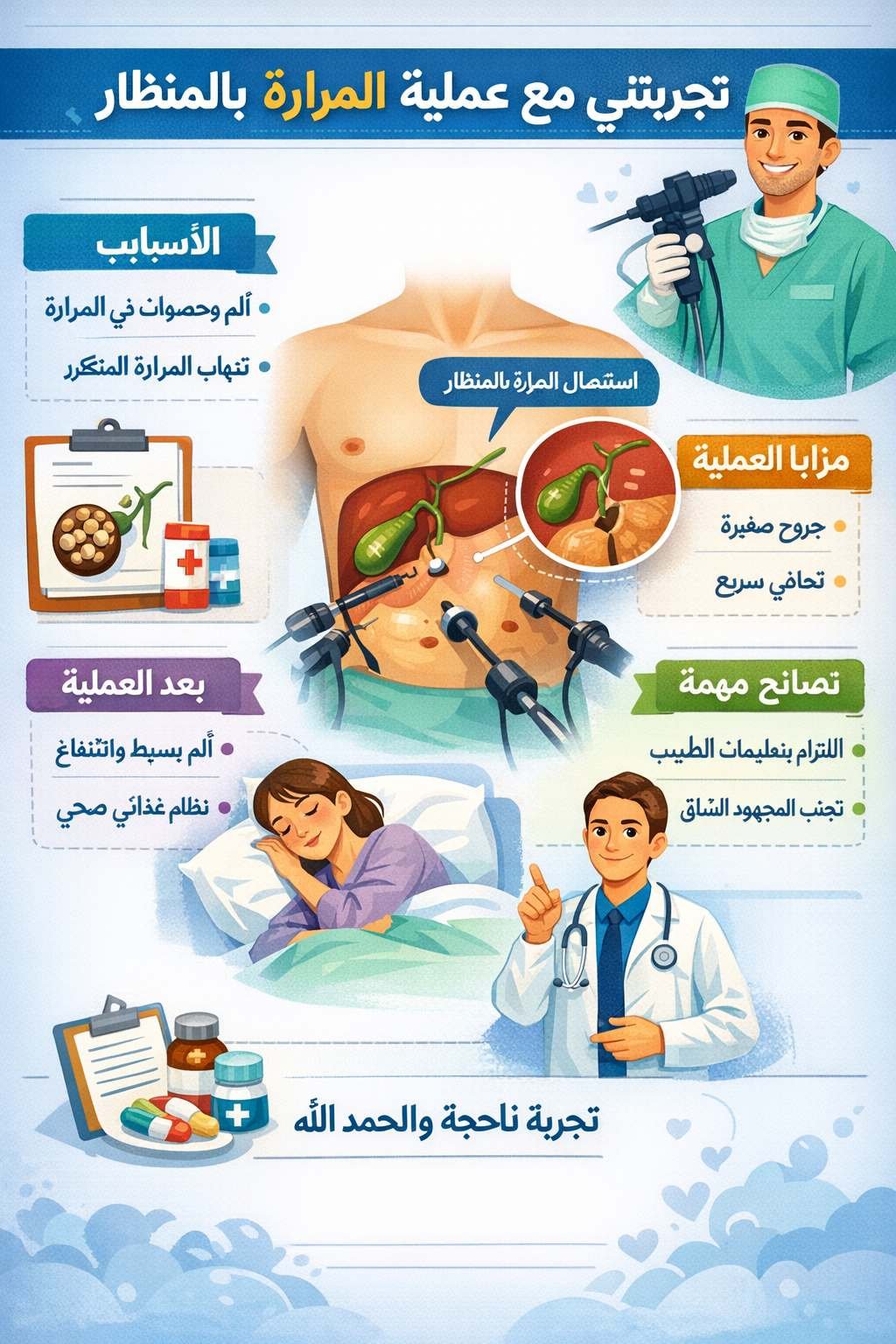 تجربتي مع عملية المرارة بالمنظار