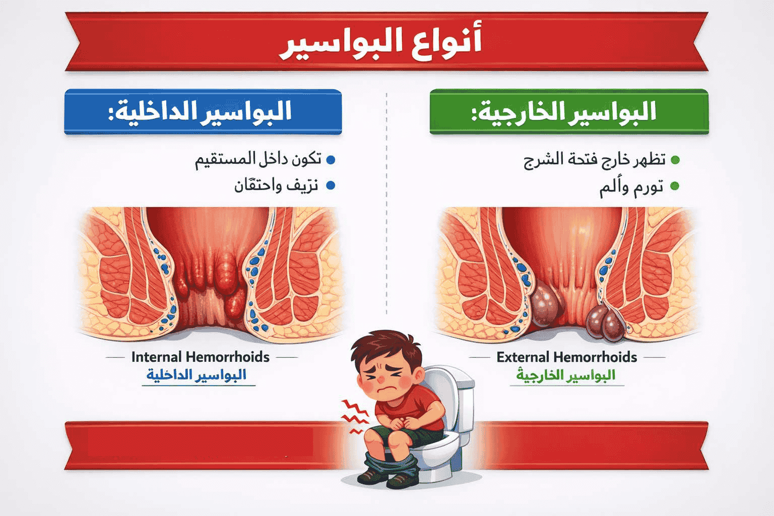 شكل البواسير بالصور وأهم أعراضها