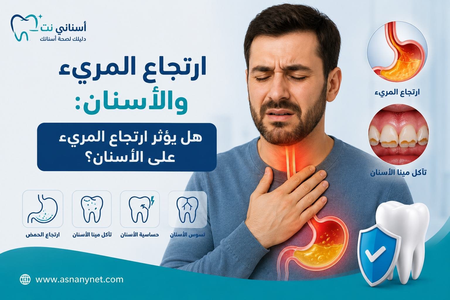 ارتجاع المريء والأسنان - حموضة المعدة والاسنان